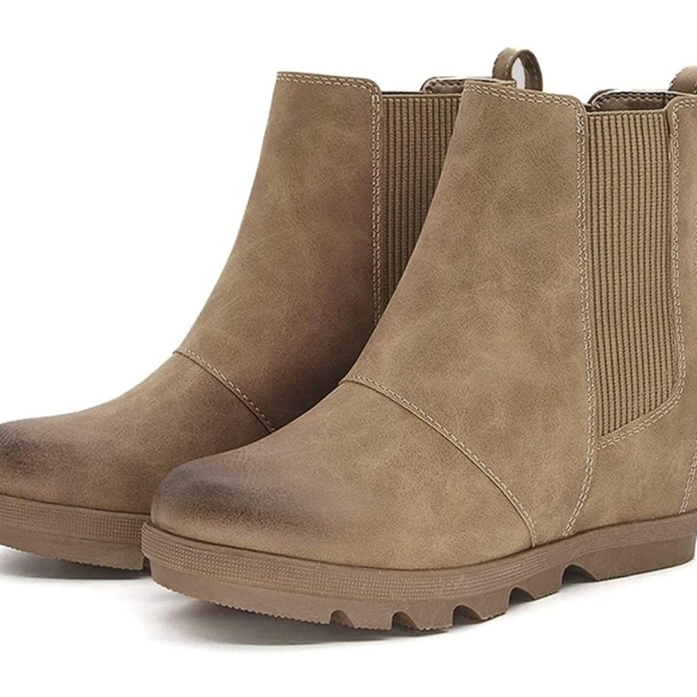 Women's Tan Ankle Boots - Picture 2 of 6